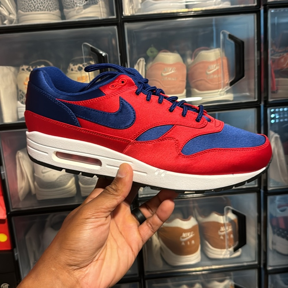 Red Satin Air Max 1 - Picture 2 of 4
